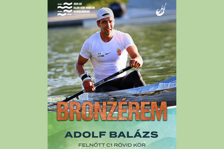 Bronzérmes Adolf Balázs a kajak-kenu világbajnokságon