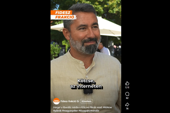 Fotó: Facebook/Hidvéghi Balázs Hidvéghi Balázs: hergel a liberális média a kötcsei piknik miatt