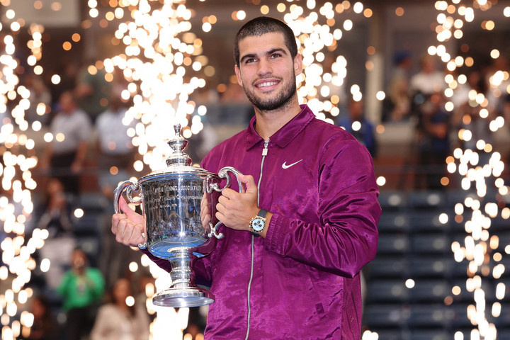 Fotó: CLIVE BRUNSKILL / GETTY IMAGES NORTH AMERICA / Getty Images via AFP Alcaraz hatszoros Grand Slam-bajnok és ismét világelső