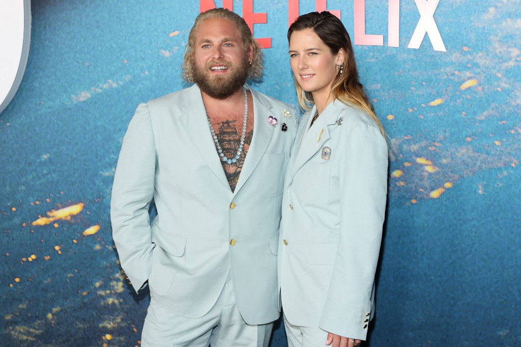 Fotó: Mike Coppola / GETTY IMAGES NORTH AMERICA / Getty Images via AFP Jonah Hill és Sarah Brady részt vesznek a Netflix „Don't Look Up” című filmjének világpremierjén 2021. december 5-én New Yorkban