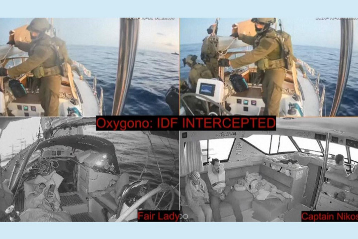 Fotó: AFP/Global Sumud Flotilla/Handout Az izraeli hadsereg leállította a gázai támadó hadműveleteket és védekezésre állt át