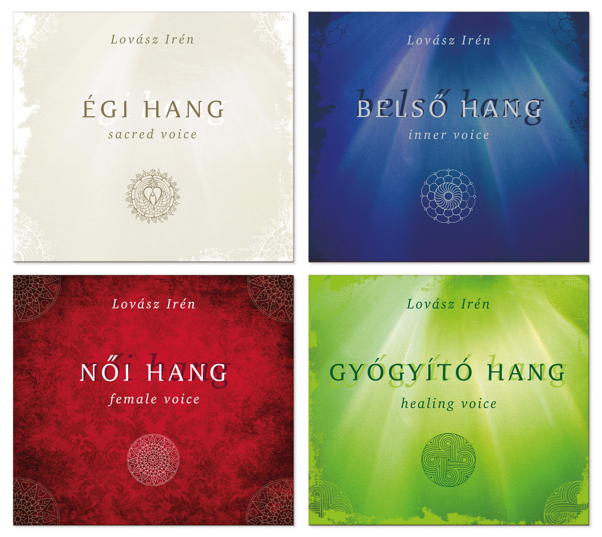 A négy albumból állló Gyógyító hang sorozat borítói