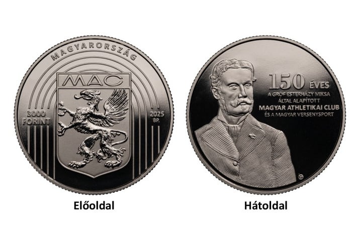 Fotó: MNB A jegybank emlékérmét bocsát ki a Magyar Atlétikai Club alapításának 150. évfordulója alkalmából