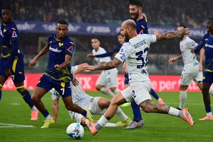 Fotó: AFP/Piero Cruciatti  Veronai öngól ért győzelmet az Internek