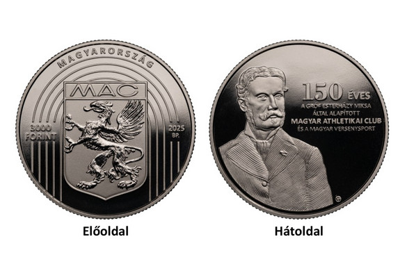 A jegybank emlékérmét bocsát ki a Magyar Atlétikai Club alapításának 150. évfordulója alkalmából