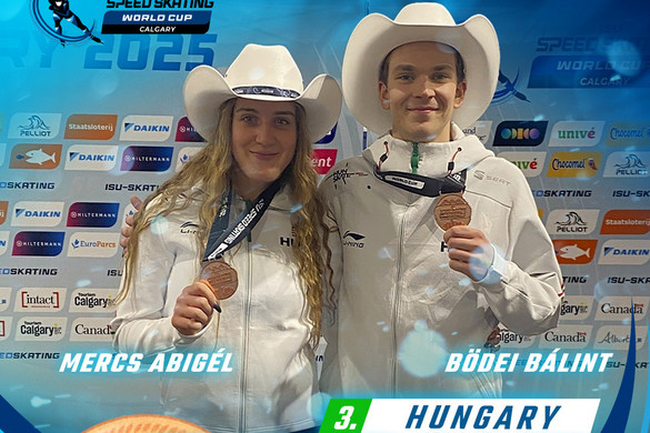 Bronzérmes a Mercs Abigél és Bödei Bálint vegyes váltó a gyorskorcsolya világkupán