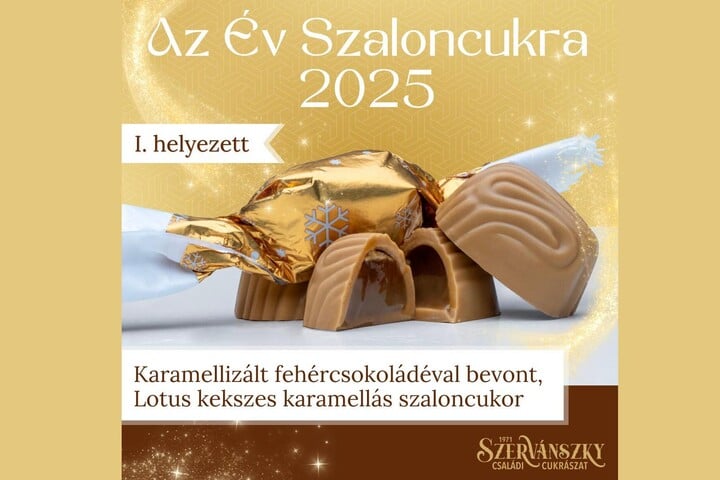 Fotó: Facebook/Szent Korona Cukrászda Lotus kekszes lett Az Év Szaloncukra