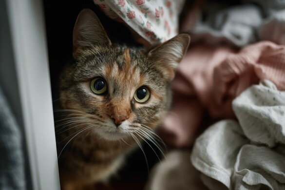 Miért bújik, vagy alszik a macska a szekrényben?