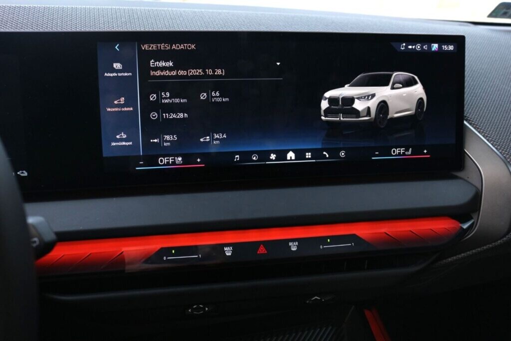 BMW X3 30e xDrive vezetési adatok