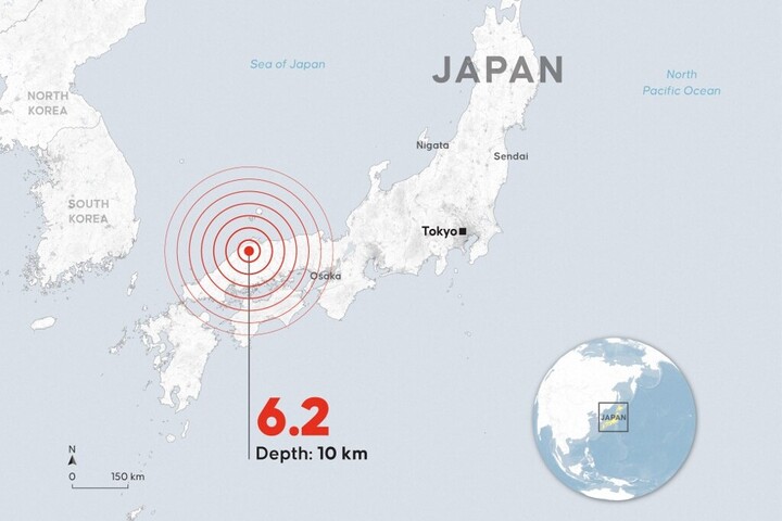Erős földrengés Japán északnyugati részén