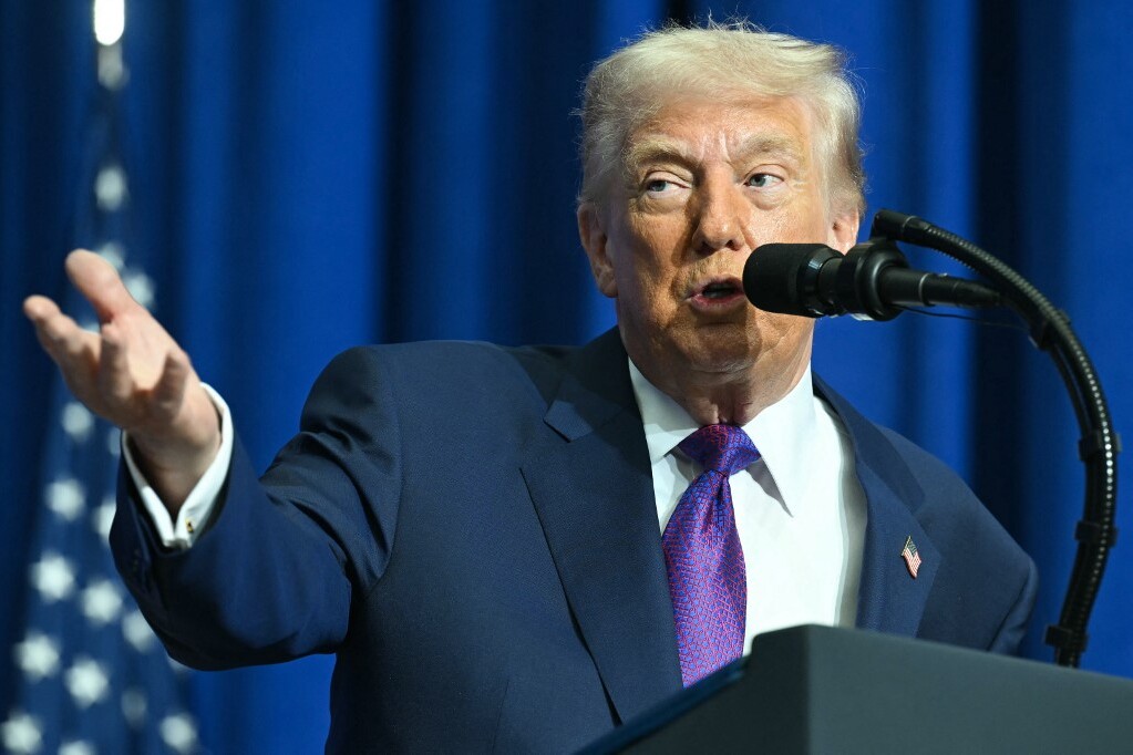 Donald Trump a megnyitóbeszéd közben