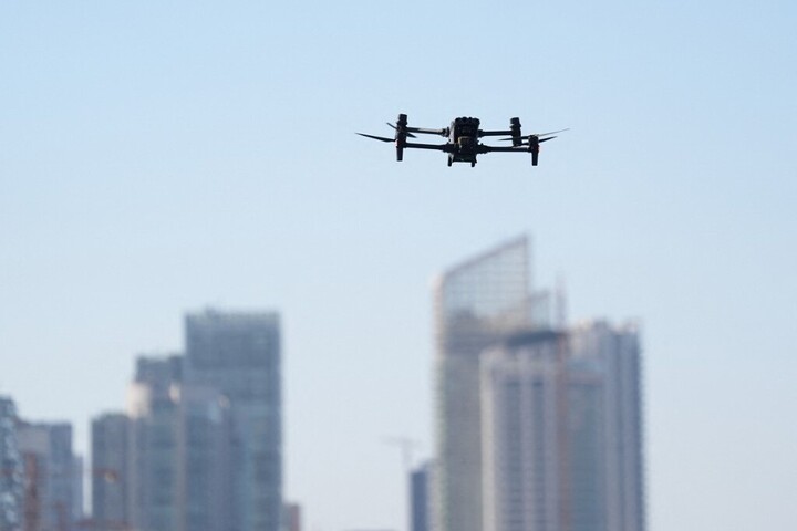 Fotó: dpa Picture-Alliance via AFP / DPA / MARCUS BRANDT Több tucat drónt észleltek egy német katonai bázis felett