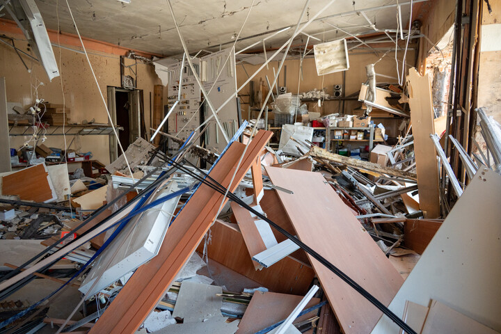 Fotó: Anadolu via AFP/Serhii Masin Robbanás egy ukrán toborzóirodában