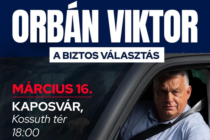 Fotó: Facebook/Orbán Viktor Kaposváron kampányol Orbán Viktor