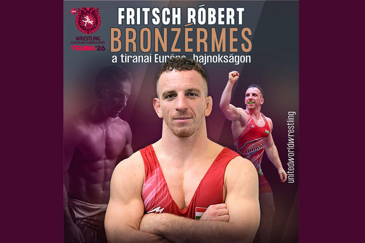 Fotó: Facebook/Magyar Birkózók Szövetsége - Hungarian Wrestling Federation Fritsch Róbert nagy küzdelemben bronzérmet nyert