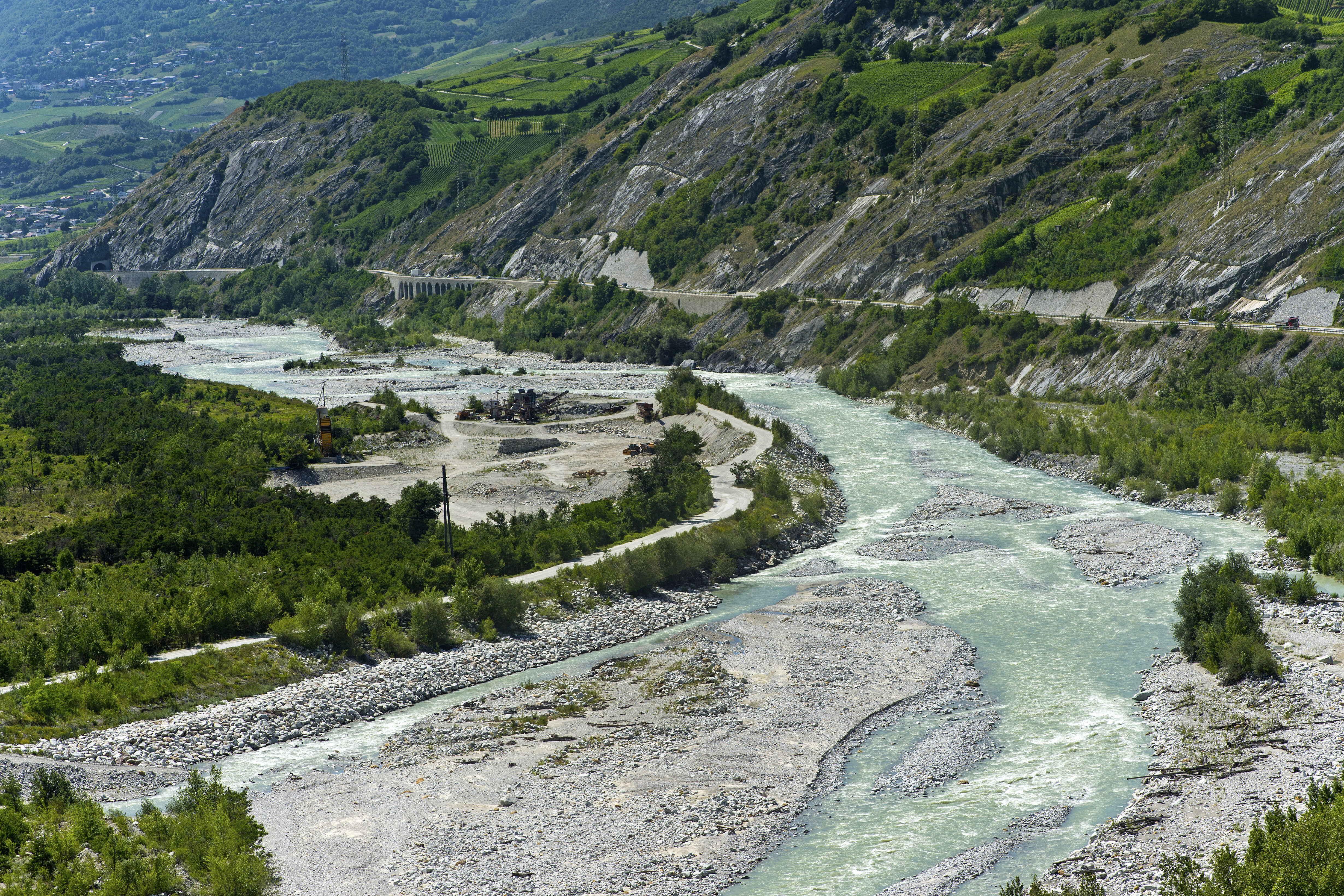 A Rhône és az Arve folyók találkozása