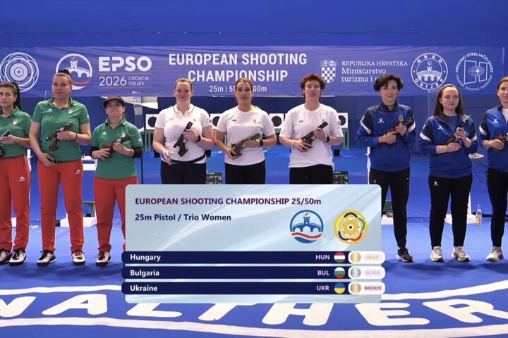 Európa-bajnok a női sportpisztolyos trió