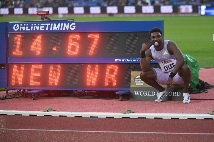 Fotó: MICHAL CIZEK / AFP Noah Lyles világcsúcsot repesztett