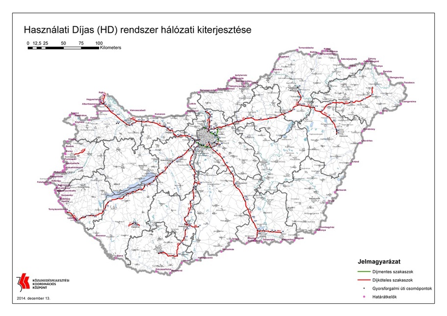 Forrás: mh Útdíjas térkép nagy