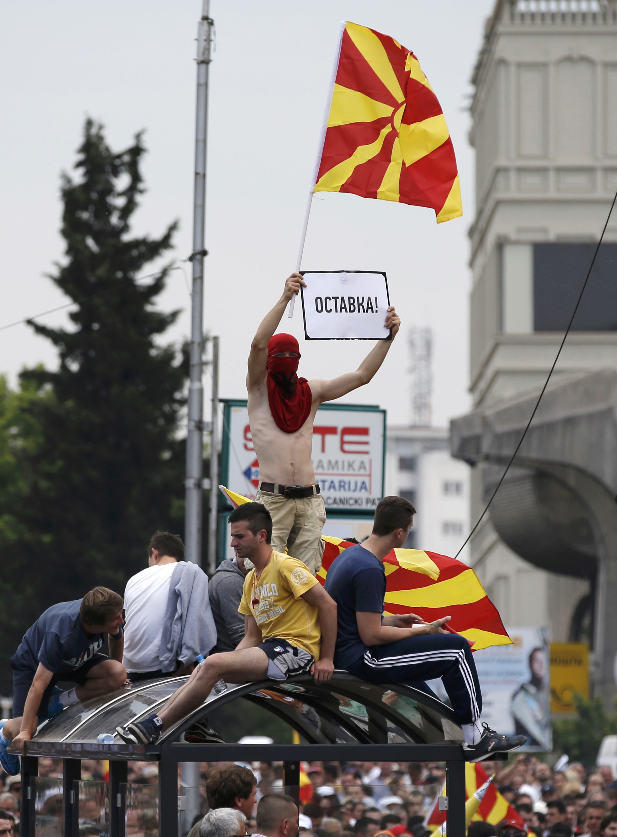 macedón tüntetés