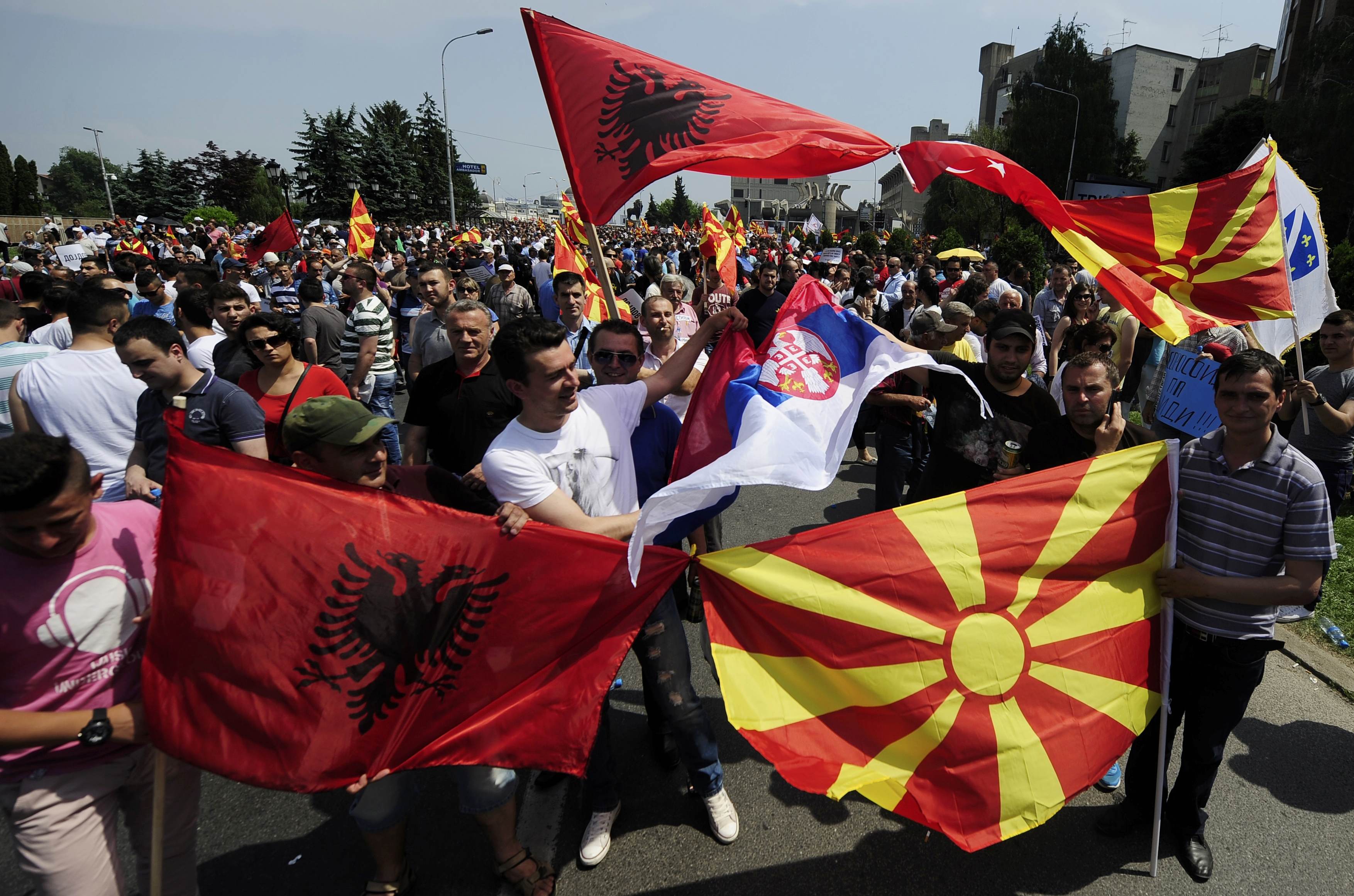 macedón tüntetés