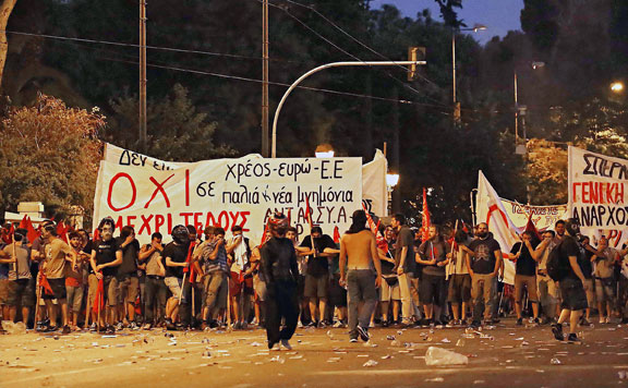 görög tüntetés 20150717
