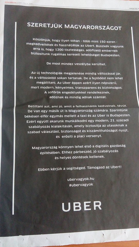 uber hirdetes