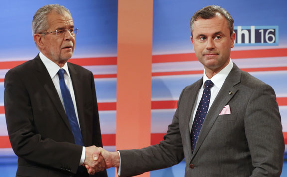 Forrás: mh Alexander Van der Bellen és Norbert Hofer 20160523