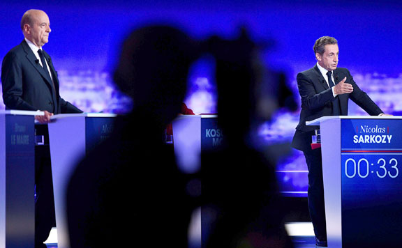 Forrás: mh Alain Juppé és Nicolas Sarkozy 20161015