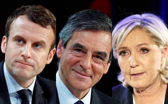 Forrás: mh Macron, Fillon, Marine Le Pen 20170223