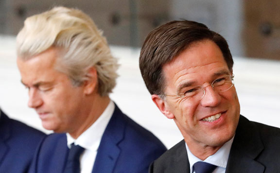 Geert Wilders és Mark Rutte 20170317