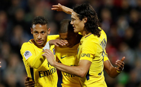 Neymar, Mbappe, Cavani 20170920