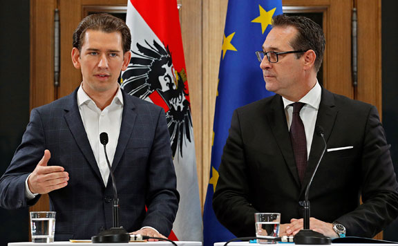 Forrás: mh Sebastian Kurz és Heinz-Christian Strache 20171118