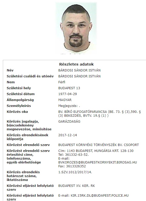 bárdosi körözés