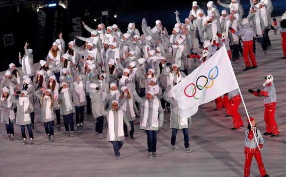 olimpiai zászló orosz
