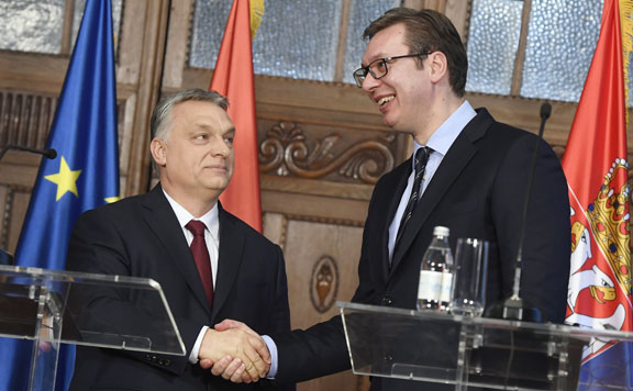 Forrás: mh Orbán Viktor és Aleksandar Vucic 20180327