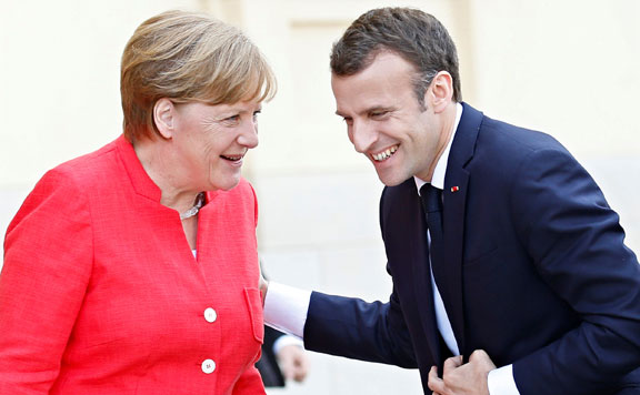 Forrás: mh Angela Merkel és Emmanuel Macron 20180424