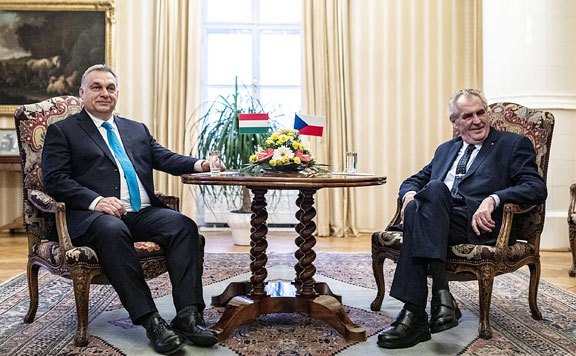 Forrás: mh Orbán Viktor és Milos Zeman 20181130