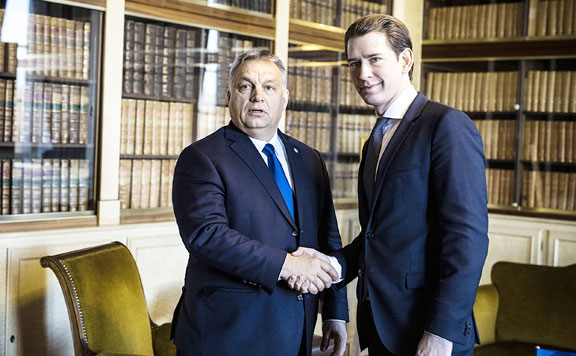 Forrás: mh Orbán Viktor és Sebastian Kurz 20181214
