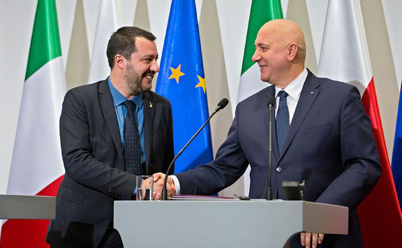 Matteo Salvini és Joachim Brudzinski 20190110