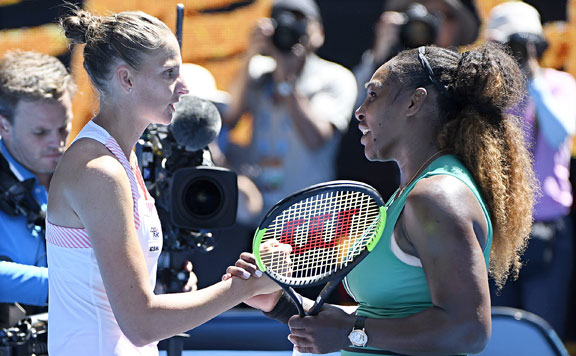 Forrás: mh Karolina Plisková és Serena Williams 20190124